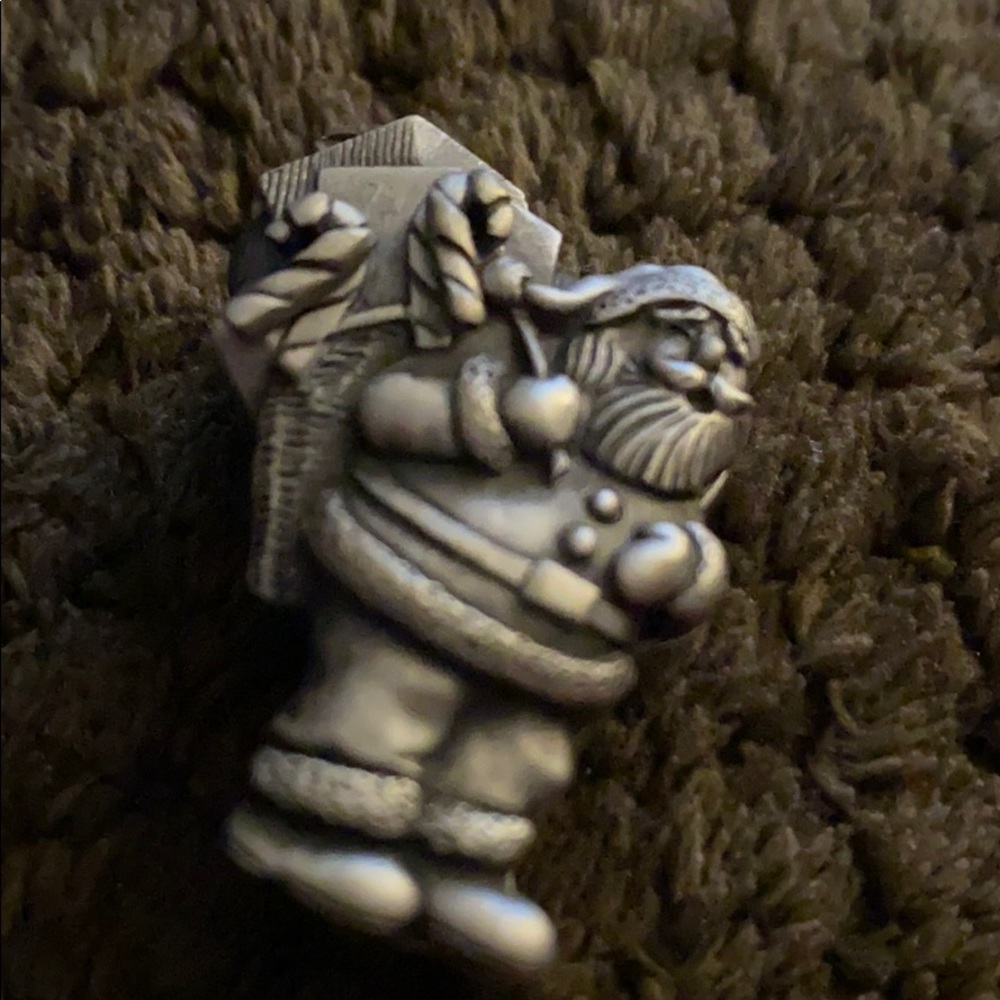 1981 Pewter Santa brooch, earrings and pendant